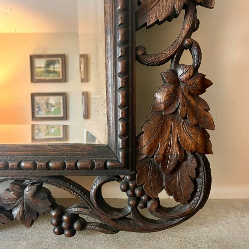 19TH CENTURY CARVED OAK MIRROR - ADDITIONAL PHOTO 1