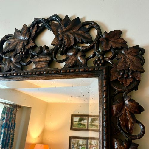 19TH CENTURY CARVED OAK MIRROR - ADDITIONAL PHOTO 3