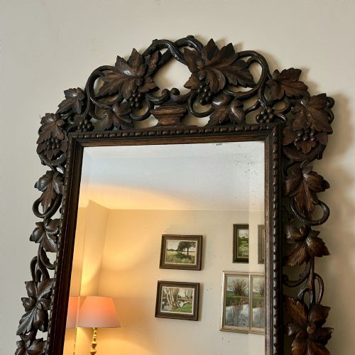 19TH CENTURY CARVED OAK MIRROR - ADDITIONAL PHOTO 4