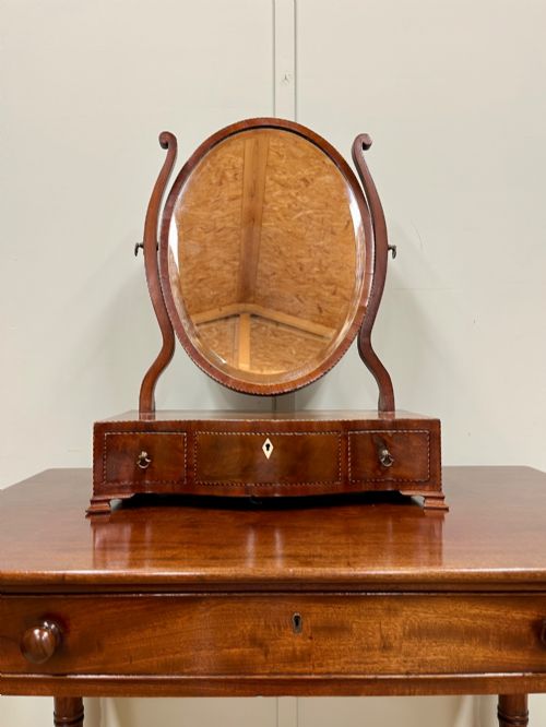 Georgian Oval Mahogany Dressing Table Mirror