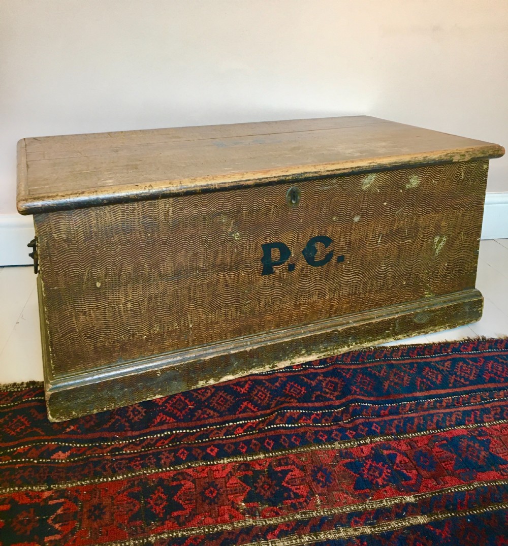 Painted pine blanket box