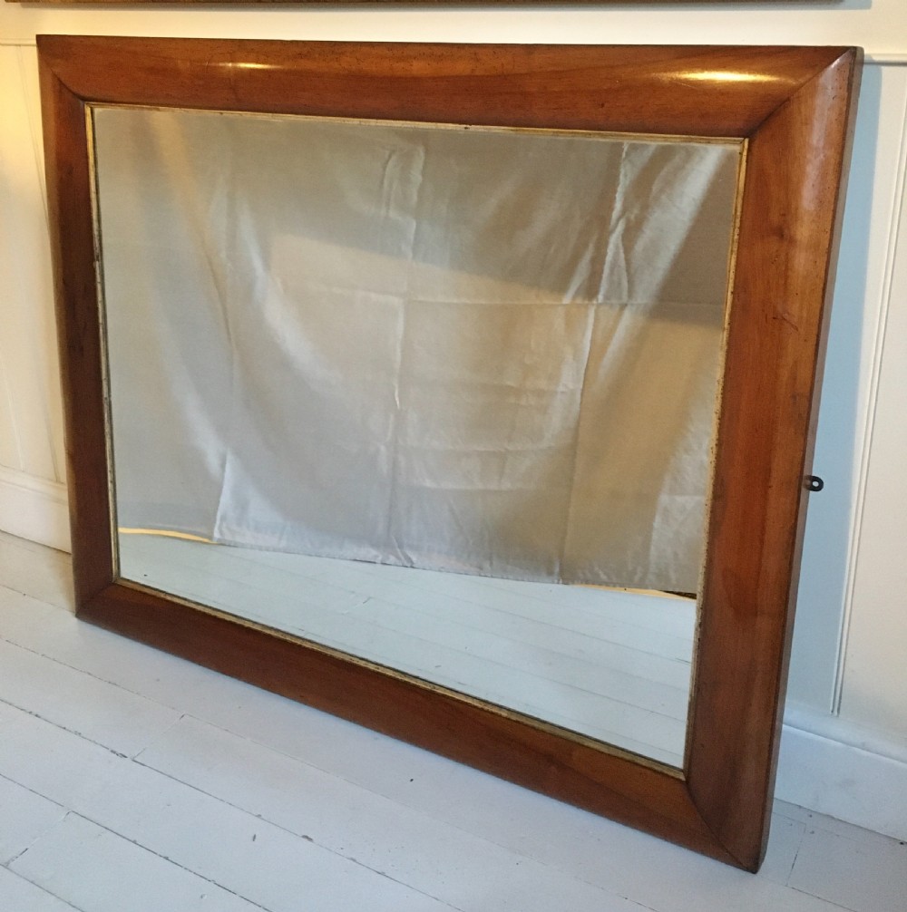 Walnut overmantle mirror