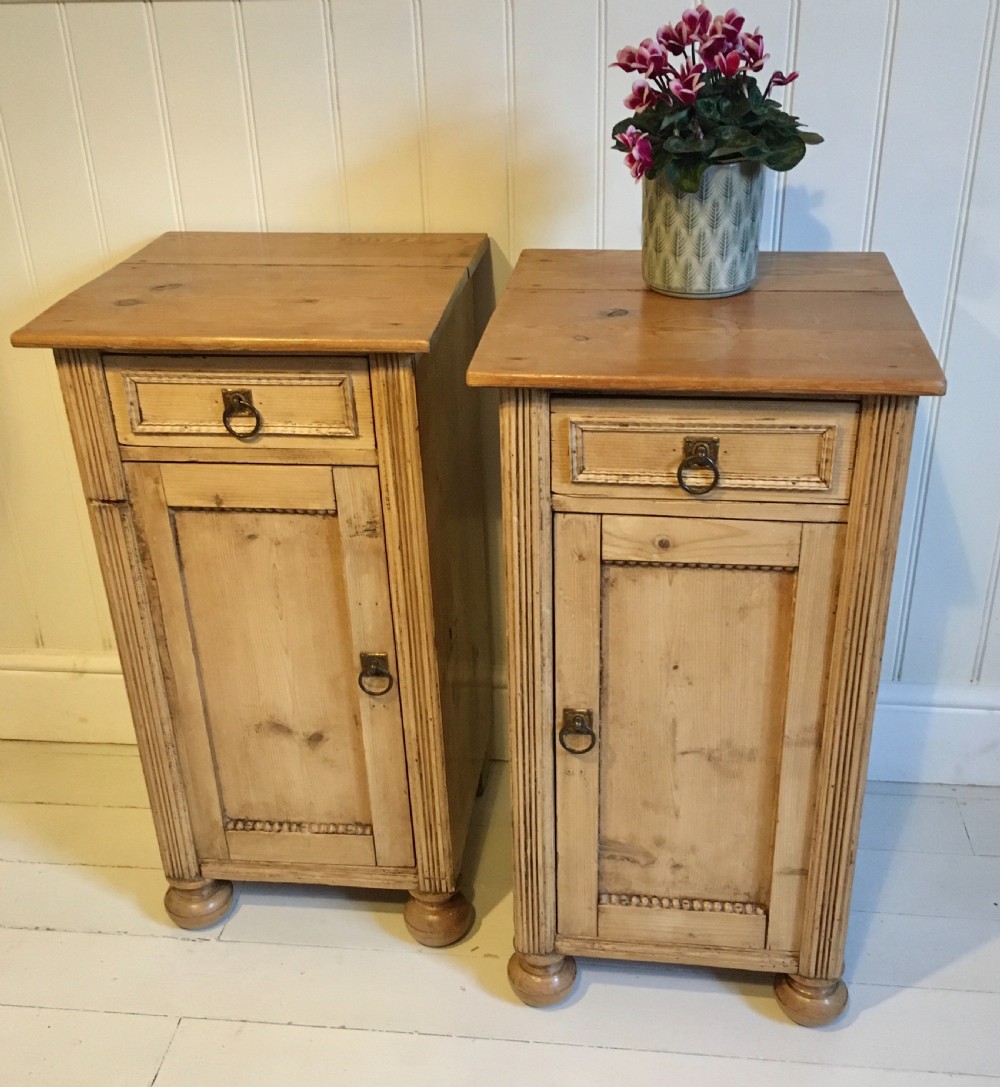Pine bedside cupboards 