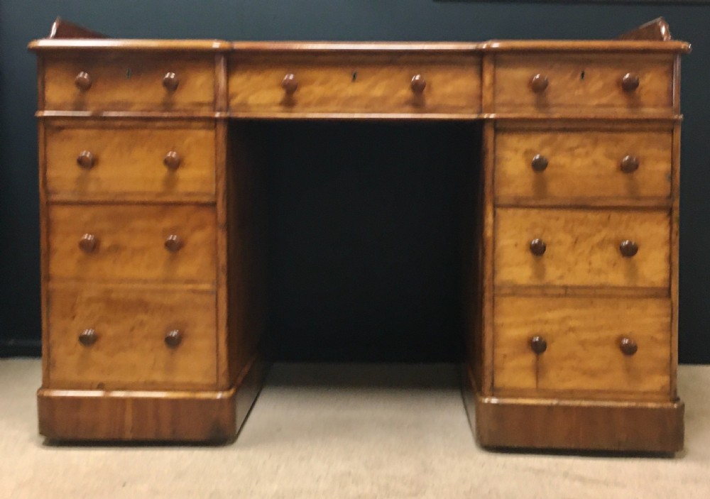 Heals of London satin birch pedestal desk View X