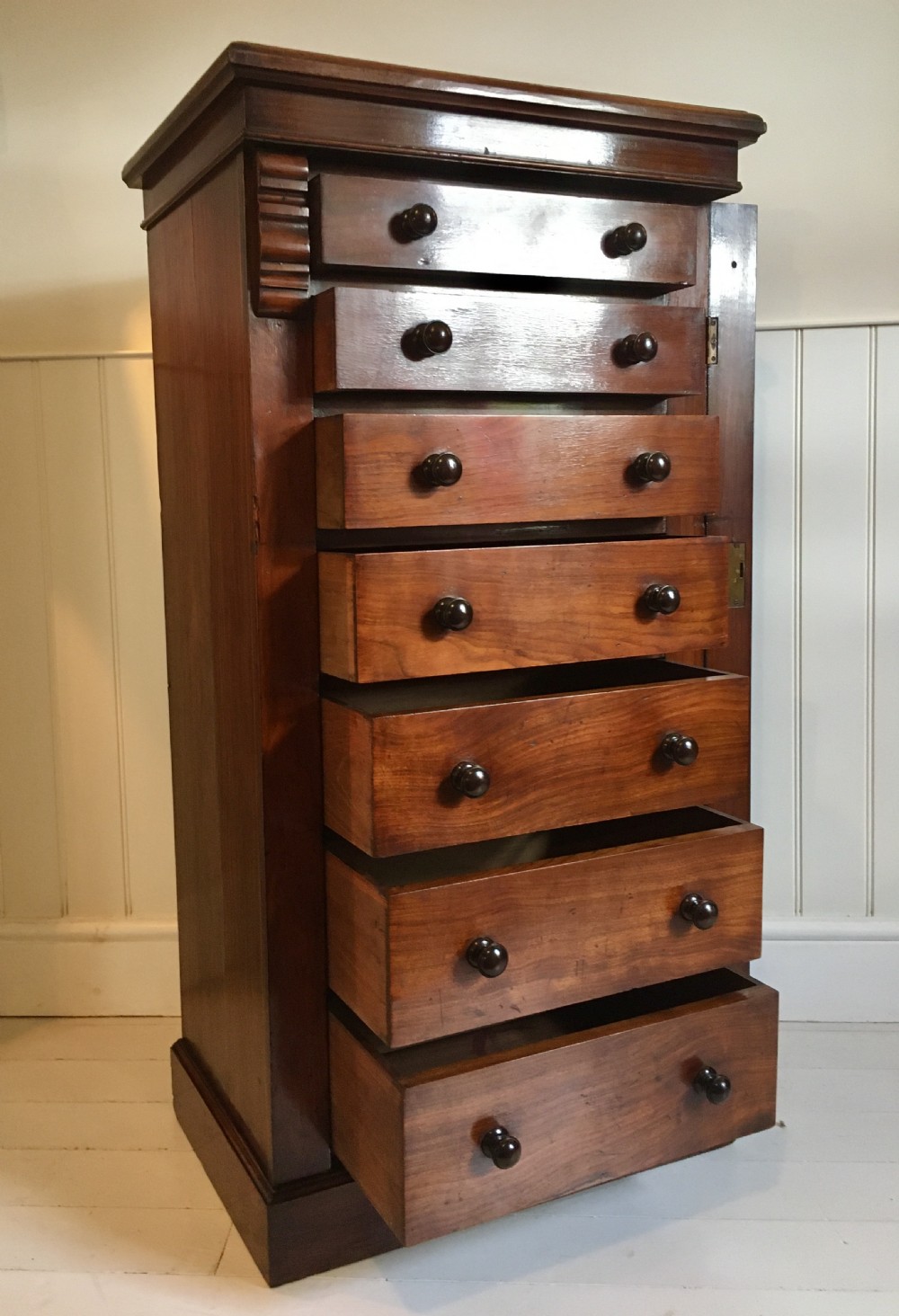 Walnut Wellington chest View III
