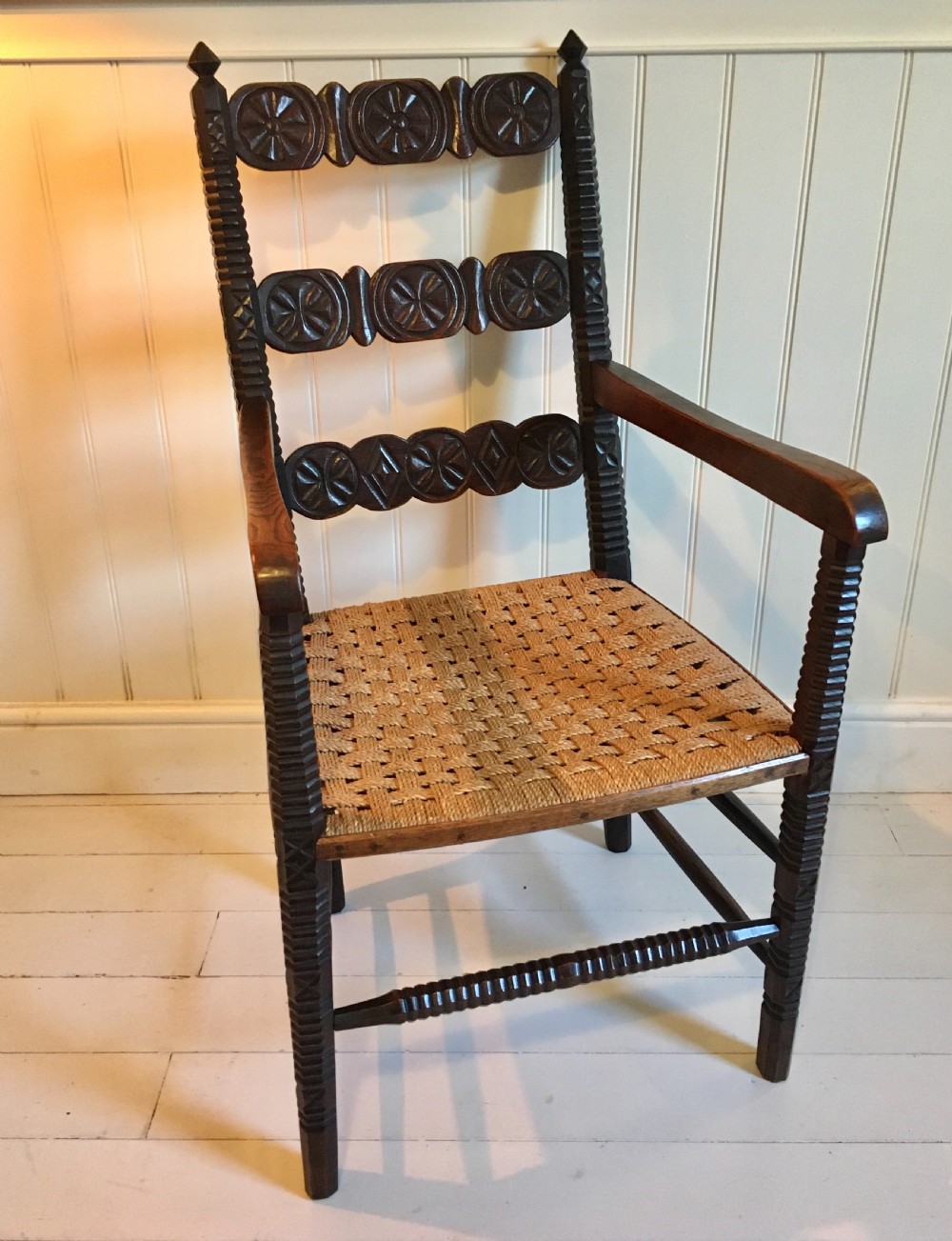 Carved folk art chair View II