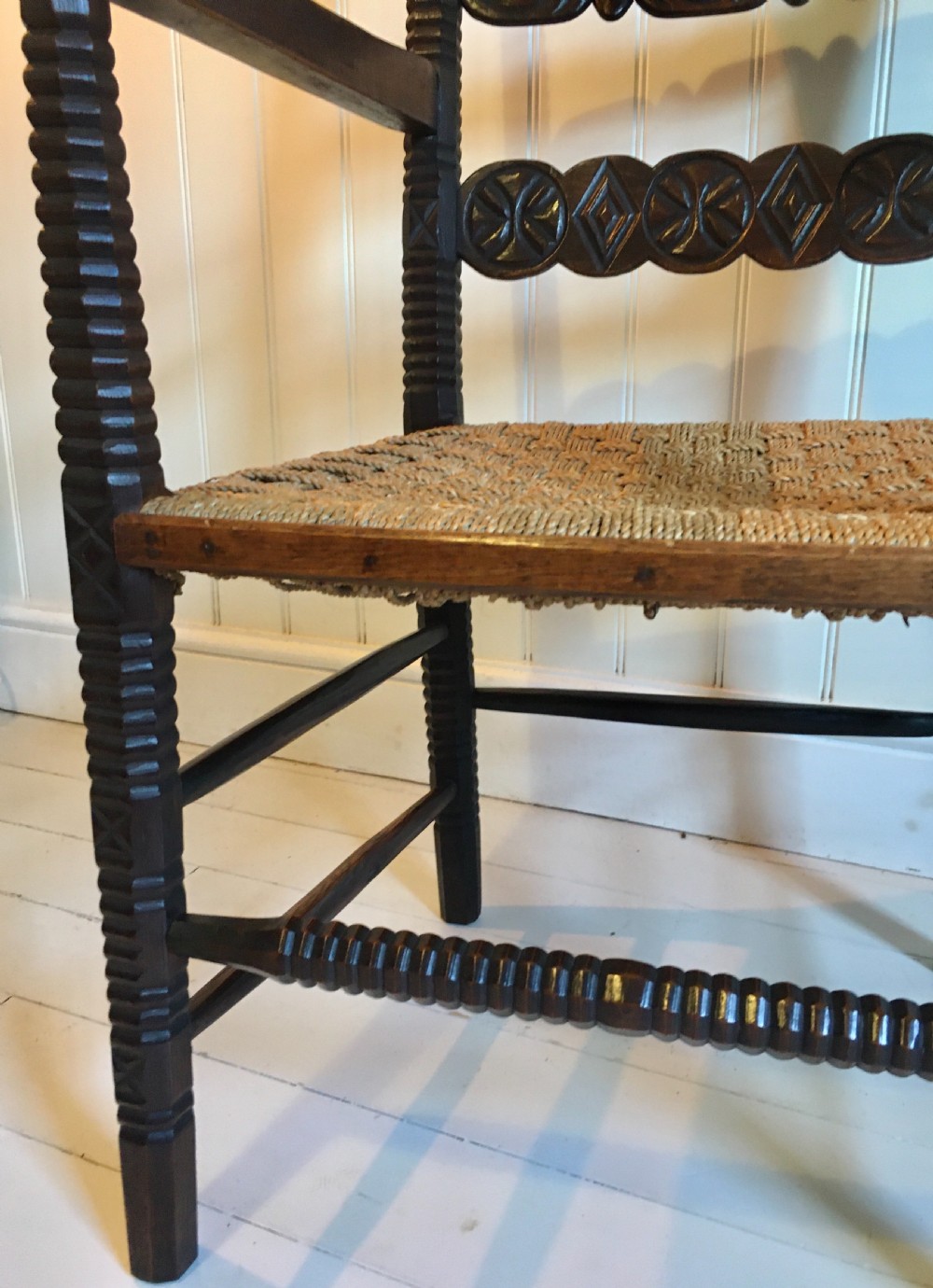 Carved folk art chair View V