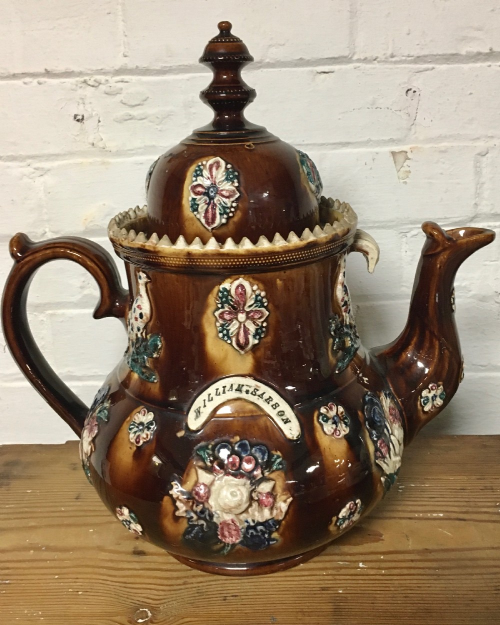Victorian bargeware teapot 