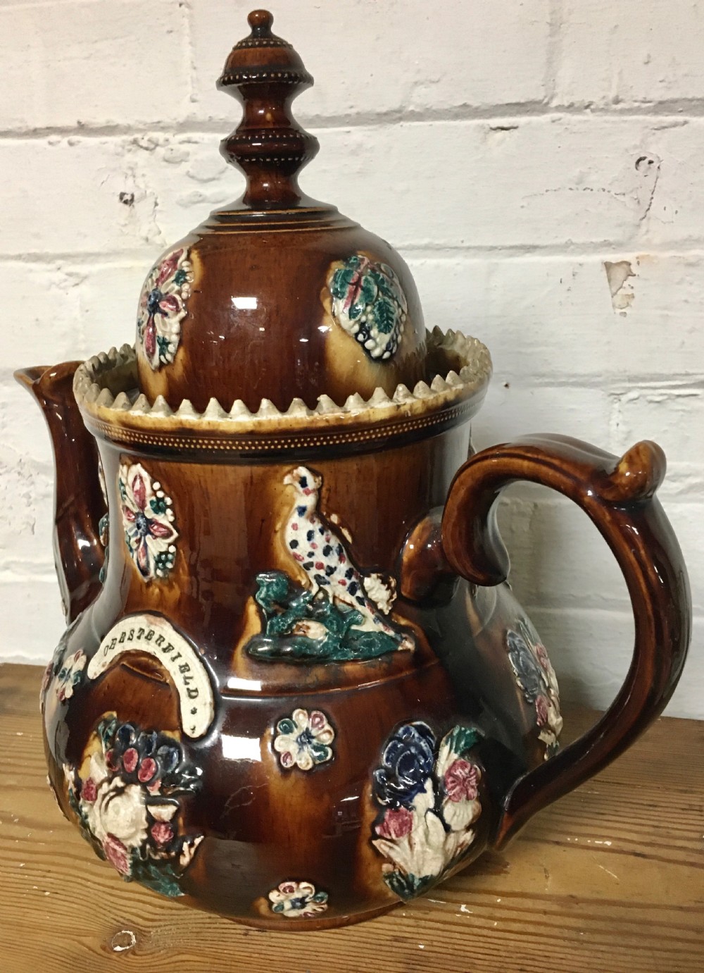 Victorian bargeware teapot  View V