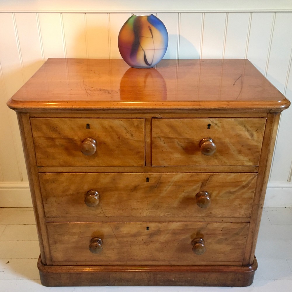 Victorian satin birch chest of drawers