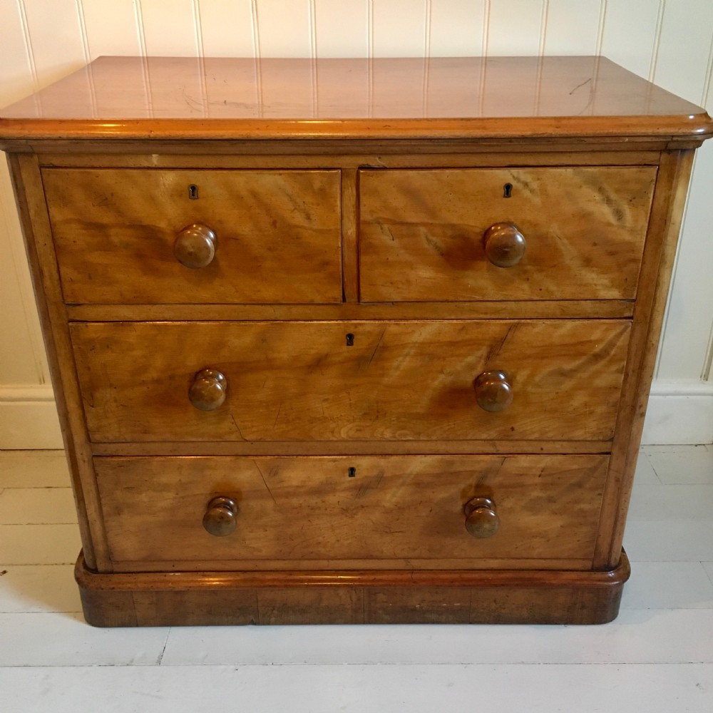 Victorian satin birch chest of drawers View II