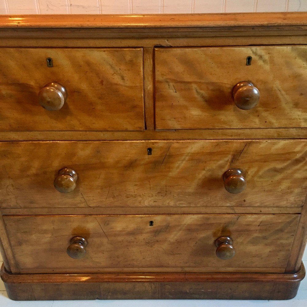 Victorian satin birch chest of drawers View III