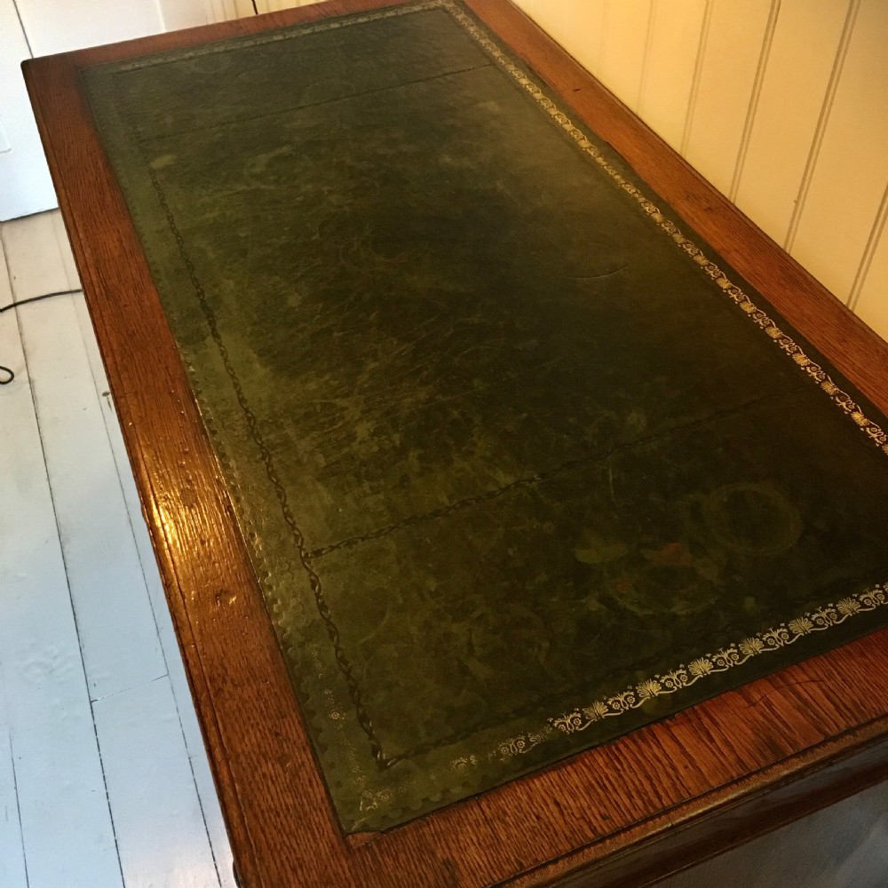 19th century oak pedestal desk  View III