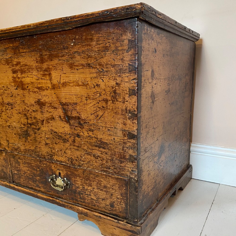 Antique pine trunk blanket box View III