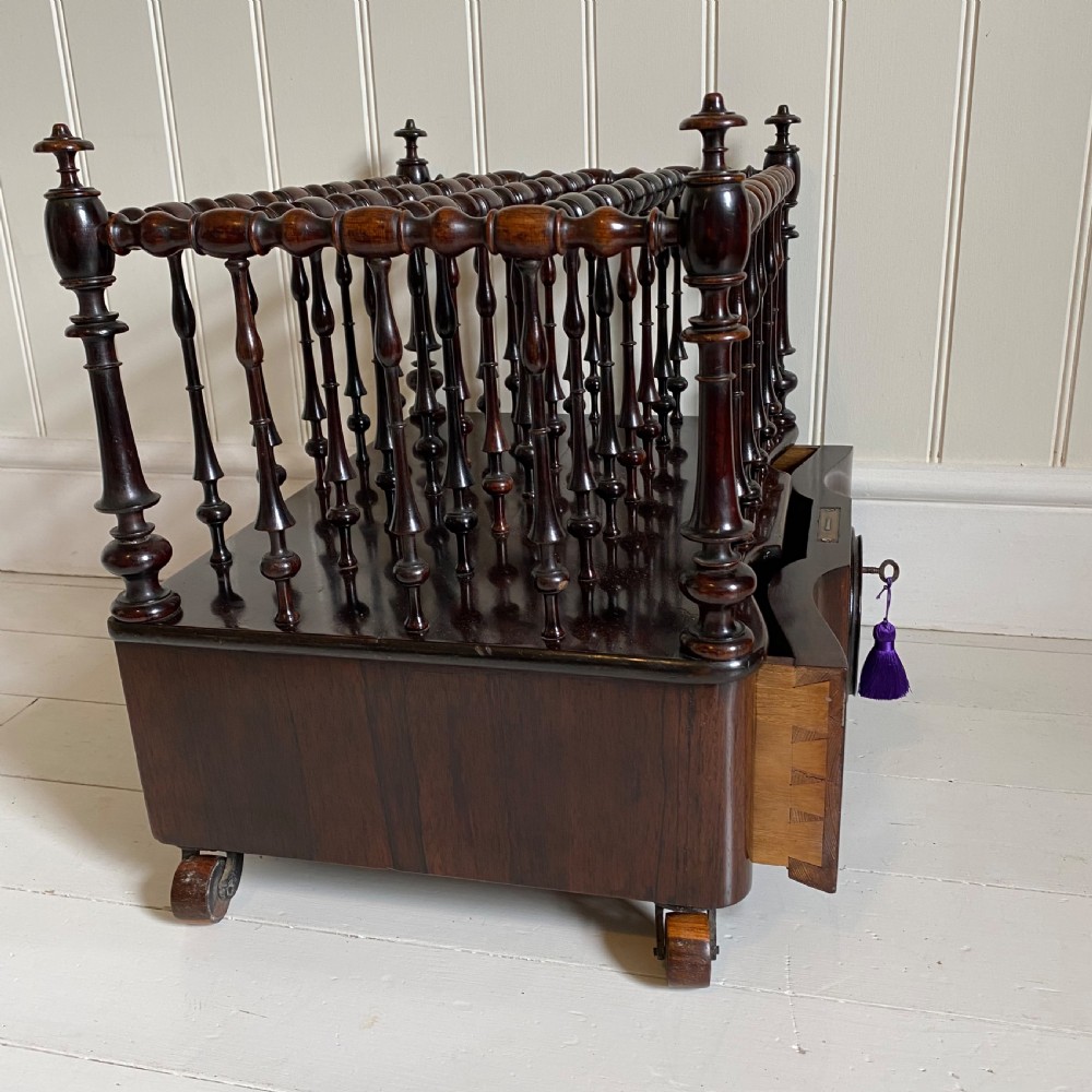 19th century rosewood Canterbury magazine rack View III