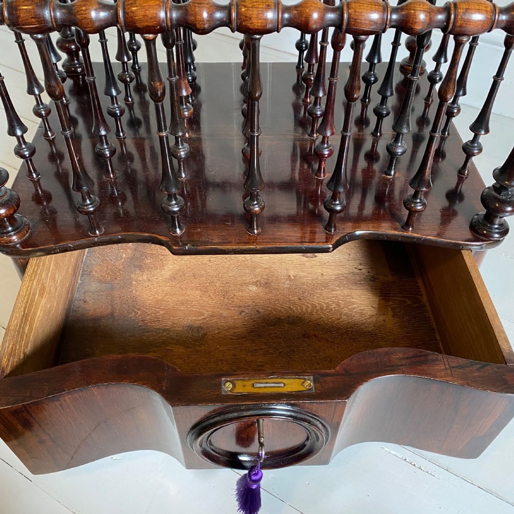 19th century rosewood Canterbury magazine rack View V