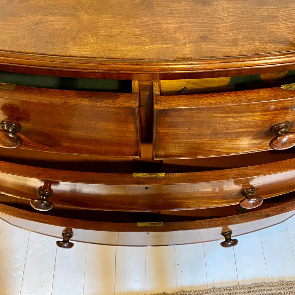 19th century Mahogany bow front chest of drawers View IX
