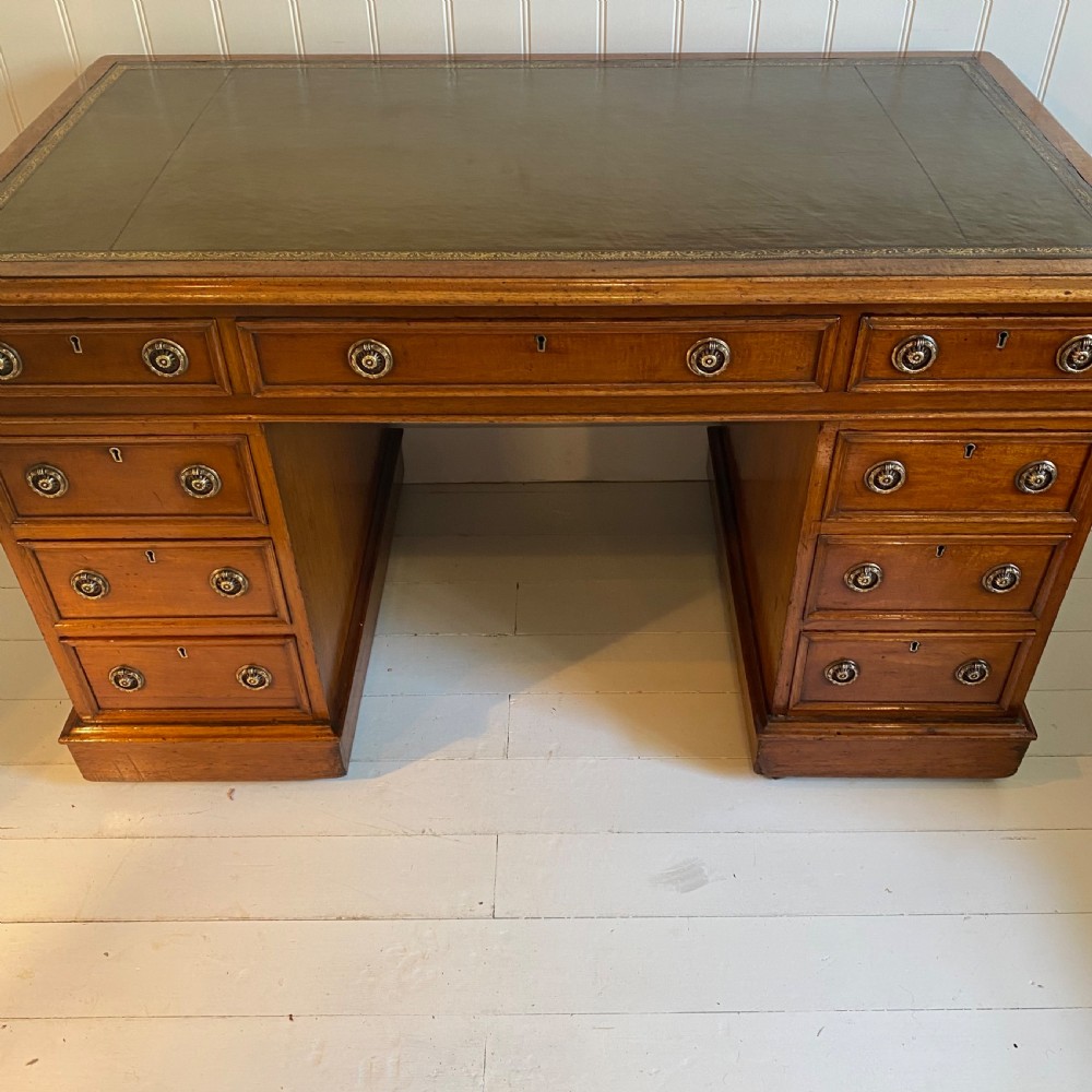 19th century mahogany pedestal desk View VII
