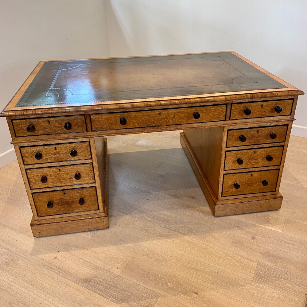 19th century oak partners desk