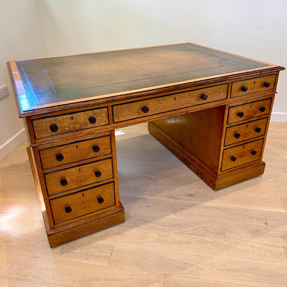 19th century oak partners desk View II