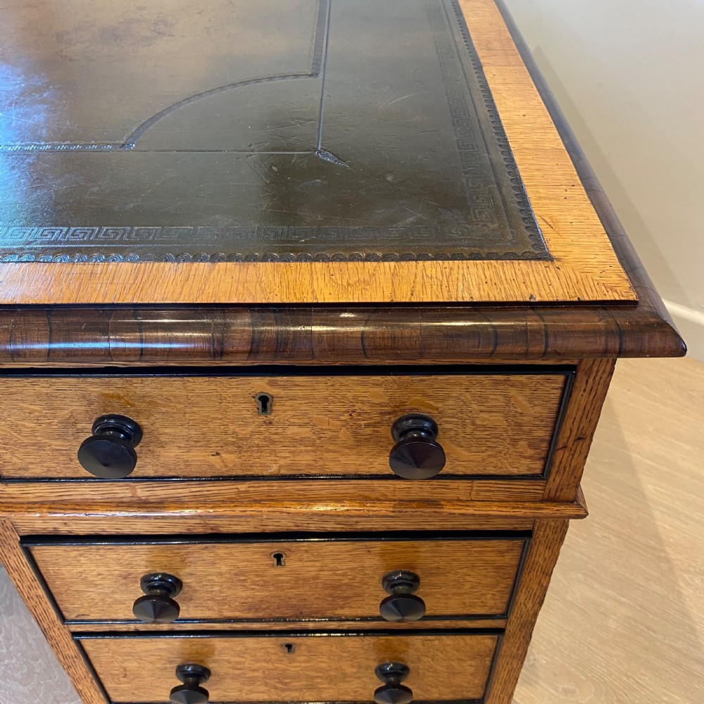 19th century oak partners desk View IV