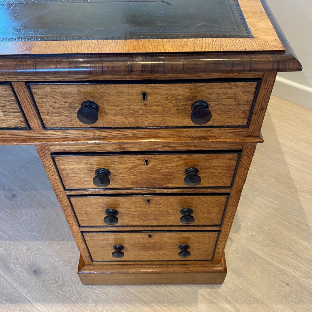 19th century oak partners desk View IX