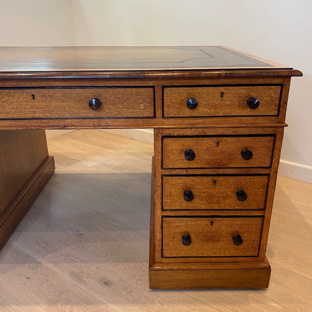 19th century oak partners desk View X