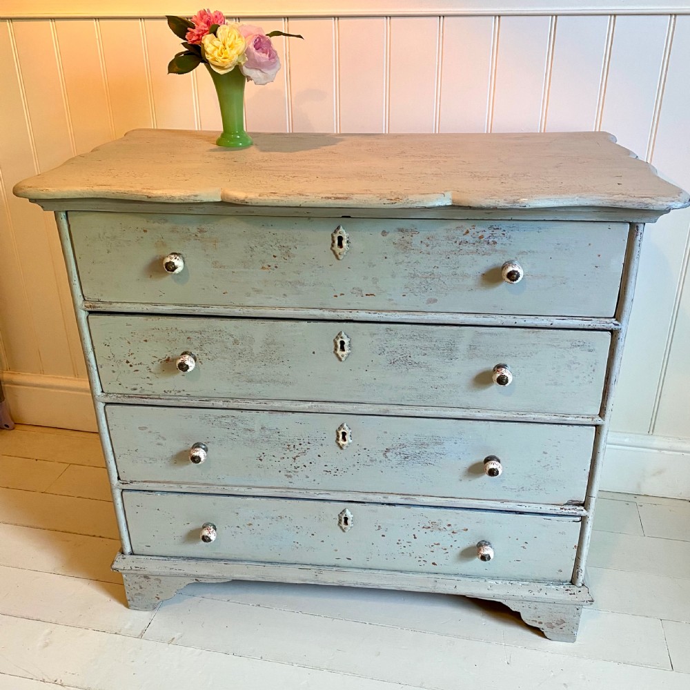 19th century continental painted chest of drawers