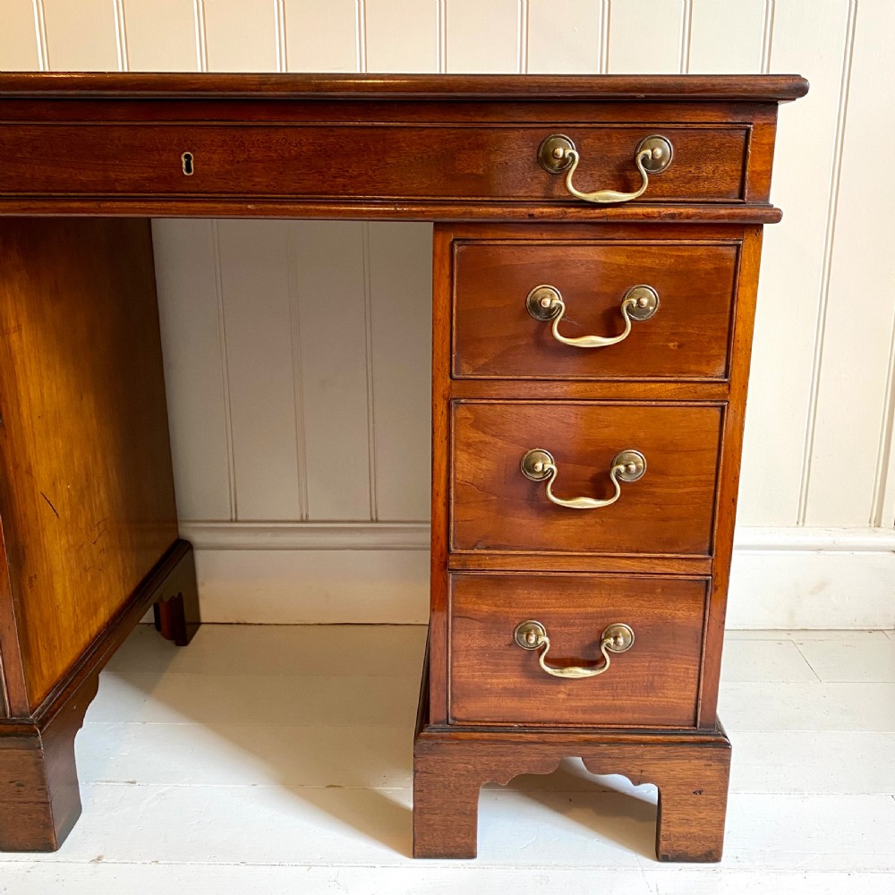 19th century small mahogany pedestal desk View VII