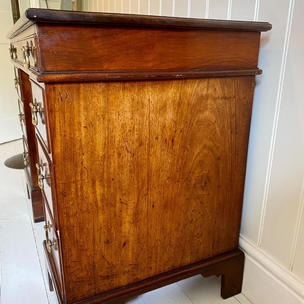 19th century small mahogany pedestal desk View IX