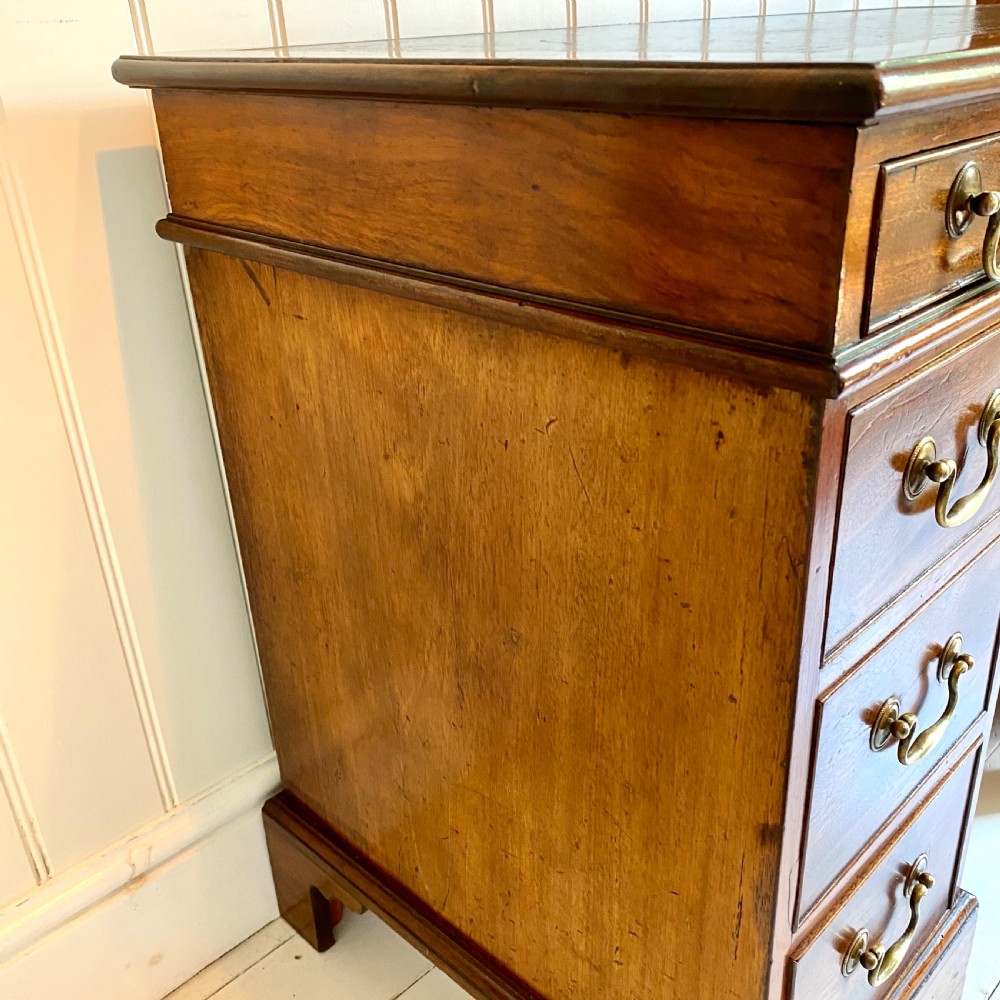 19th century small mahogany pedestal desk View X