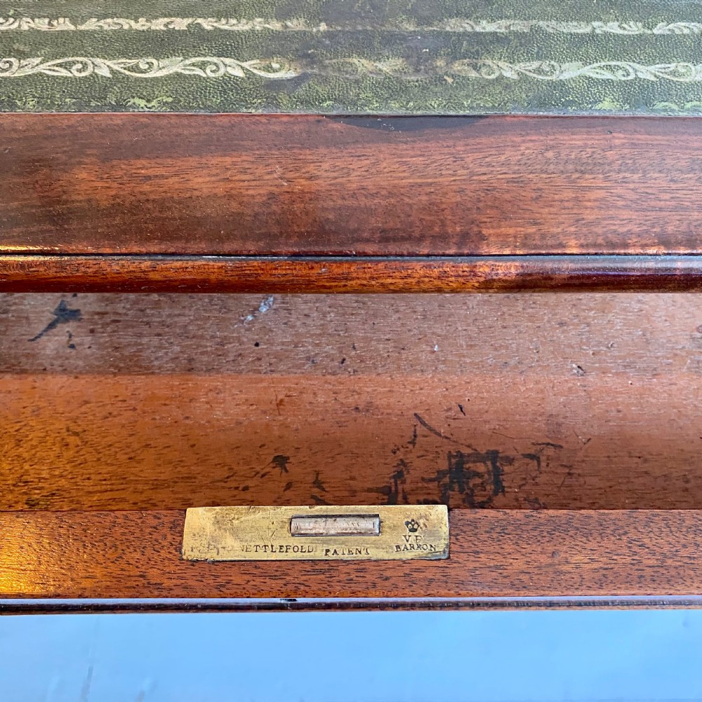 19th century small mahogany pedestal desk View XI