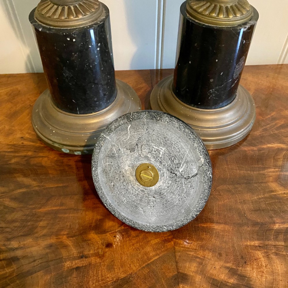 Pair of Marble and brass urns View III