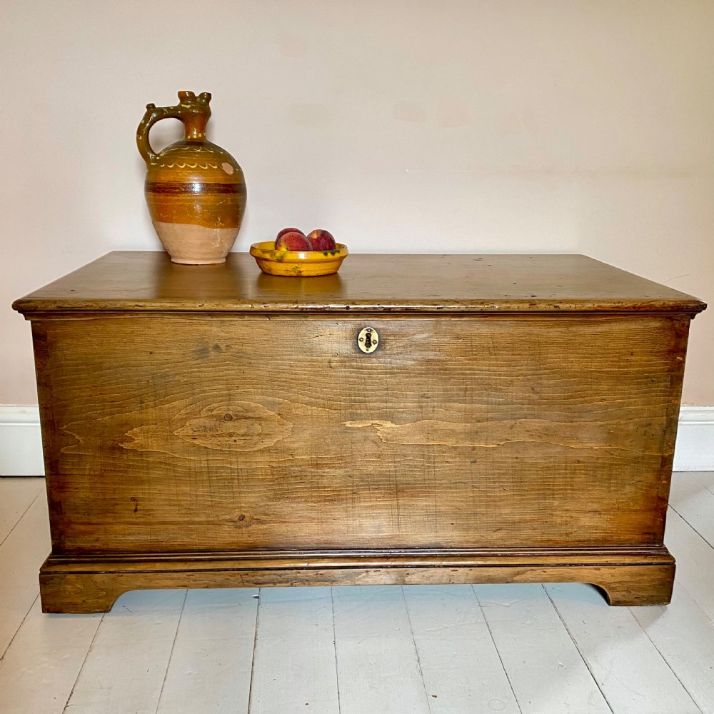 19th century pine trunk chest