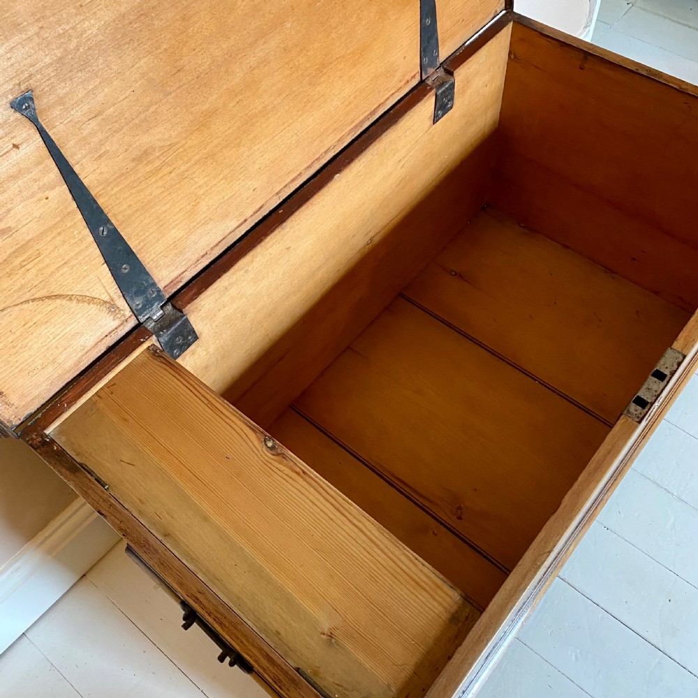 19th century pine trunk chest View IV
