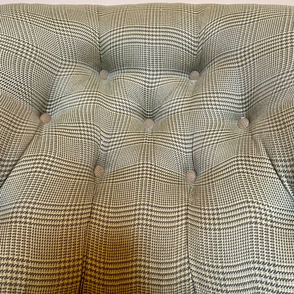 19th century walnut button back chair View V