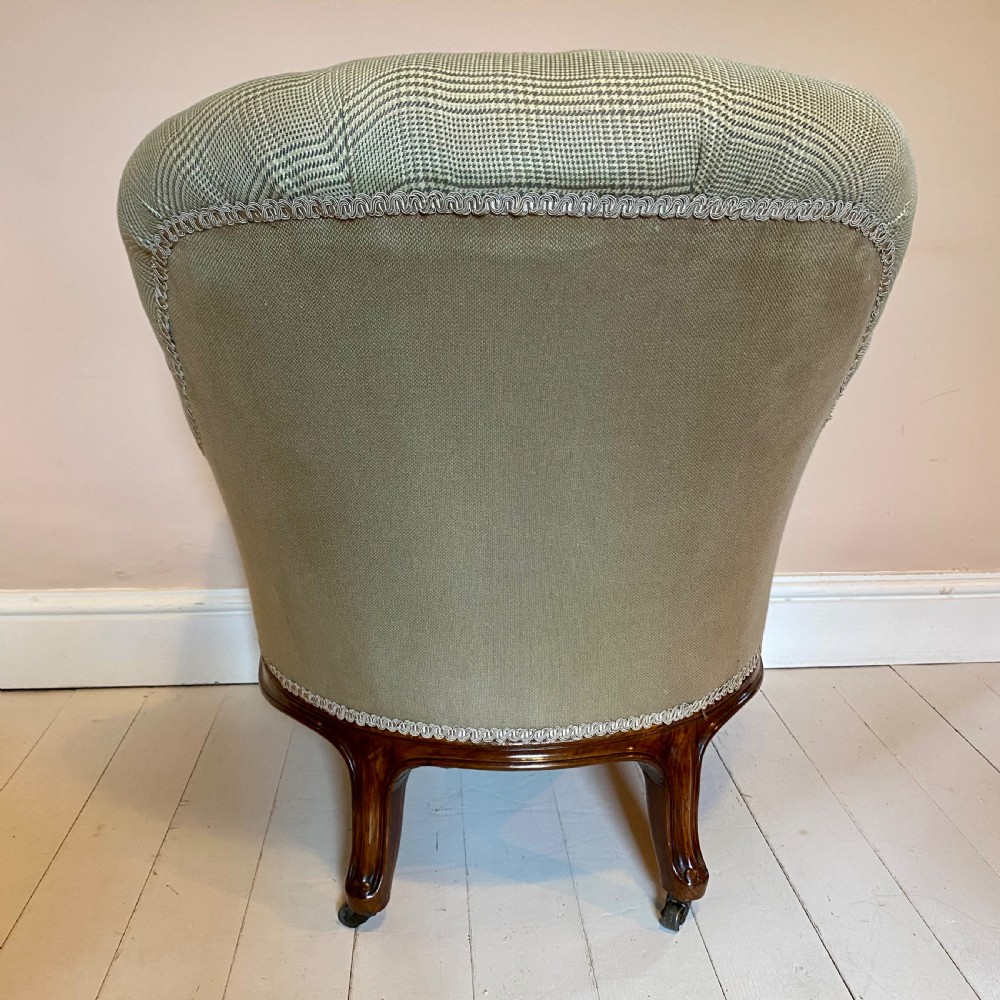 19th century walnut button back chair View VIII