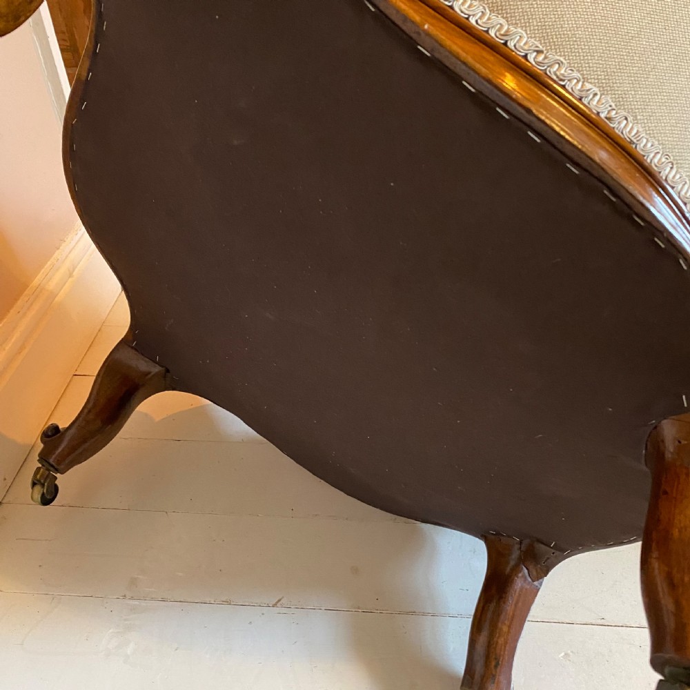 19th century walnut button back chair View IX