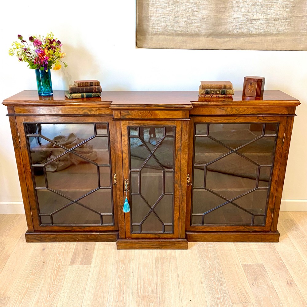 19th century Rosewood glazed bookcase
