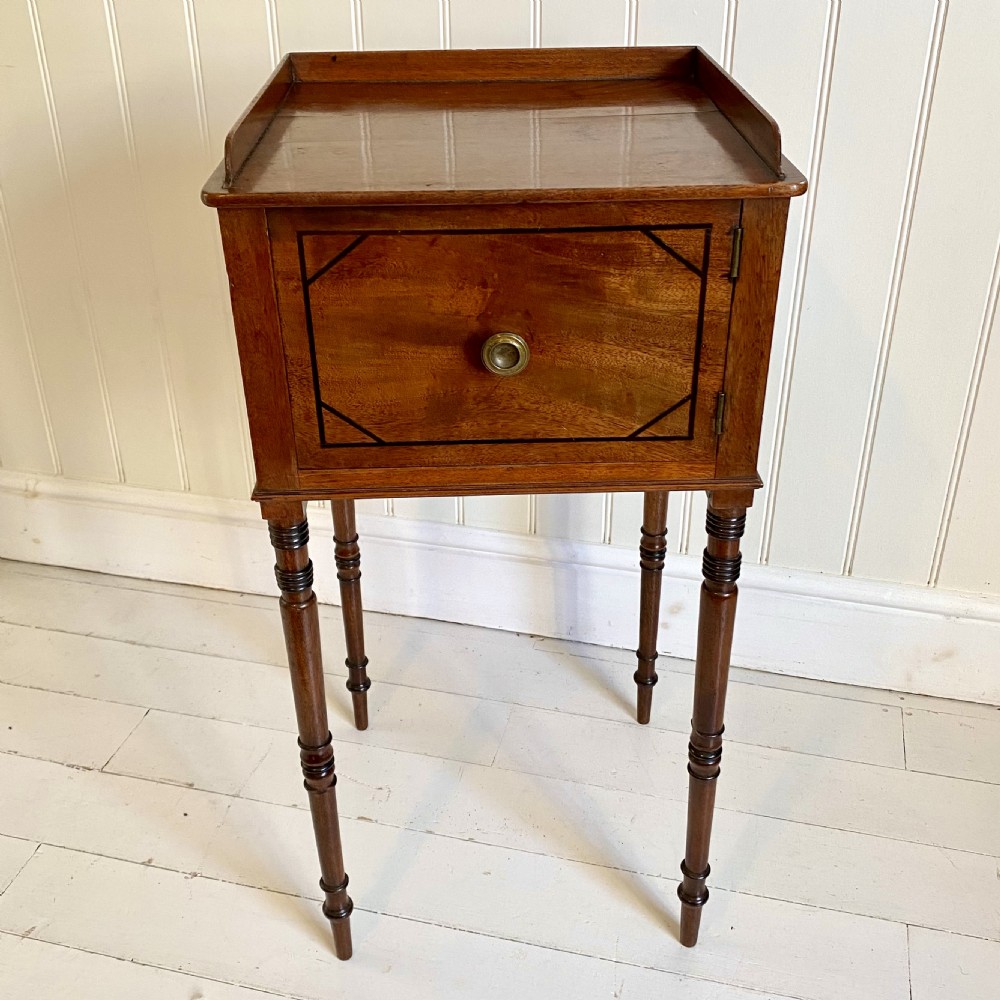 Regency 19th century mahogany bedside cupboard  View II