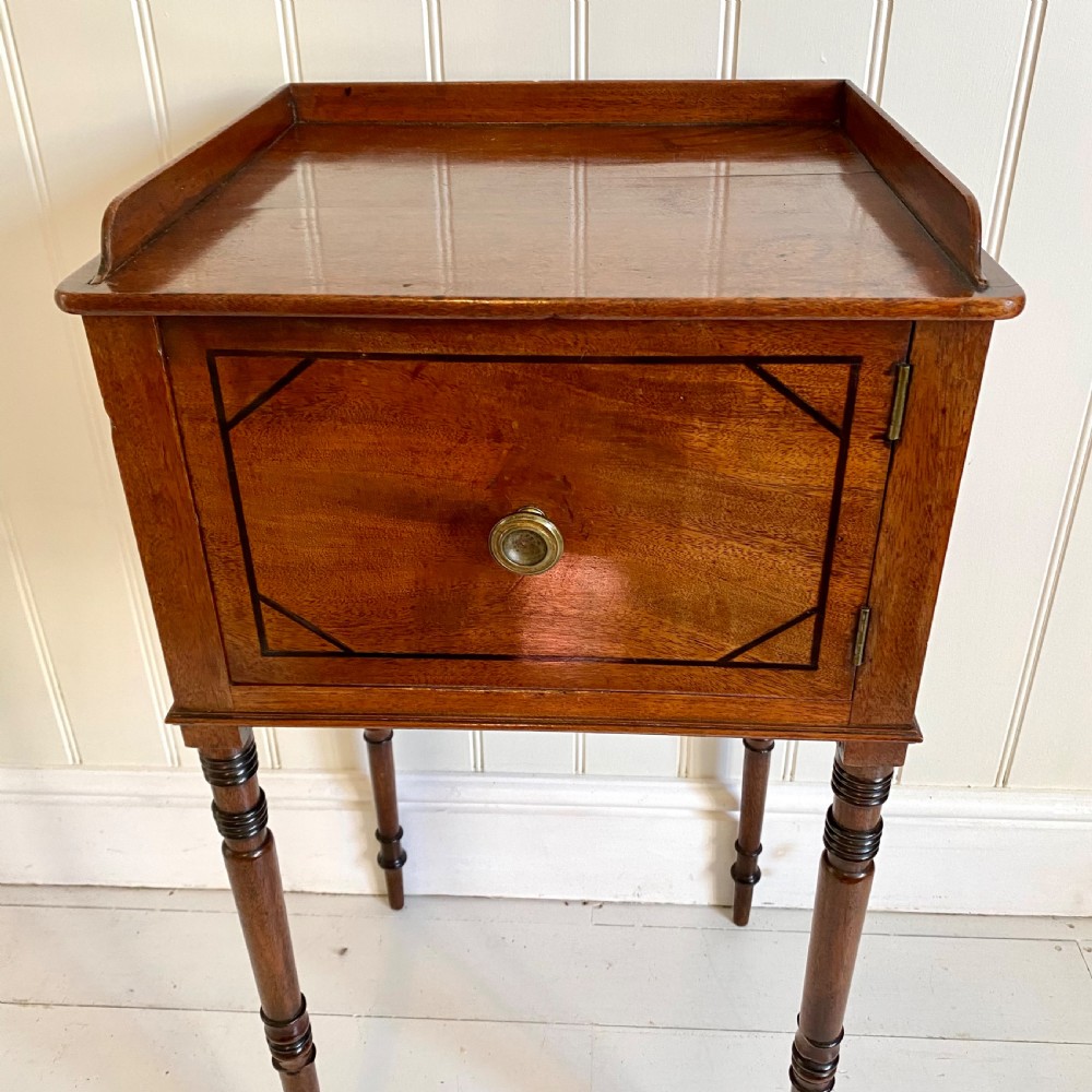 Regency 19th century mahogany bedside cupboard  View III