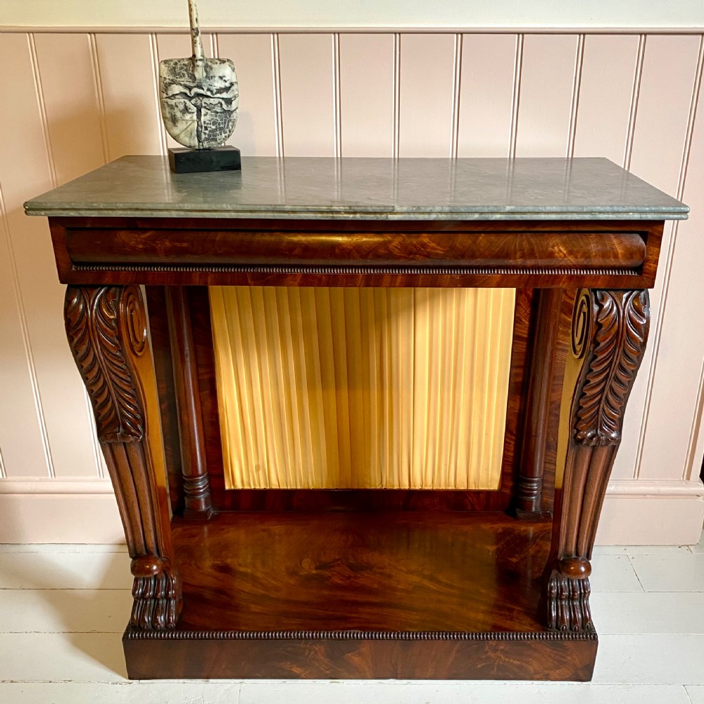 Late regency mahogany console table 
