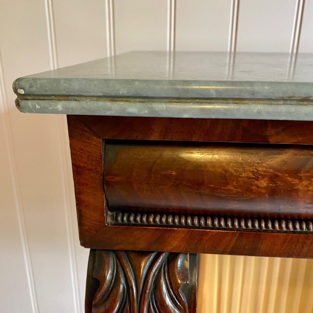 Late regency mahogany console table  View V