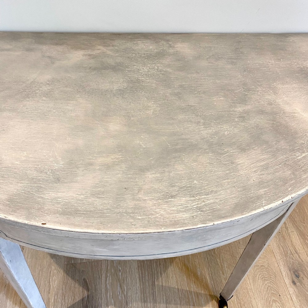 George III pair of painted Demi lune tables  View VI
