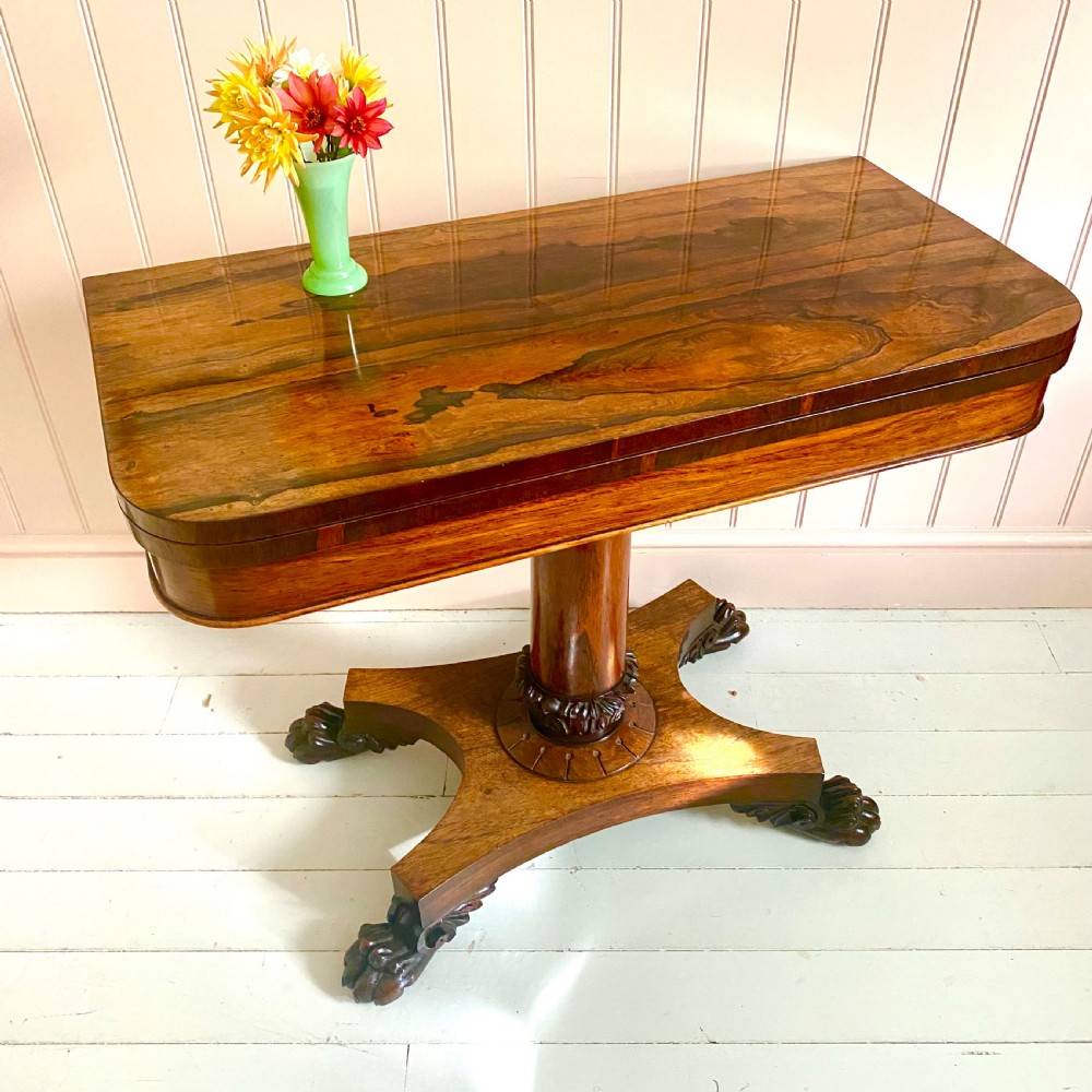19th century rosewood card table 