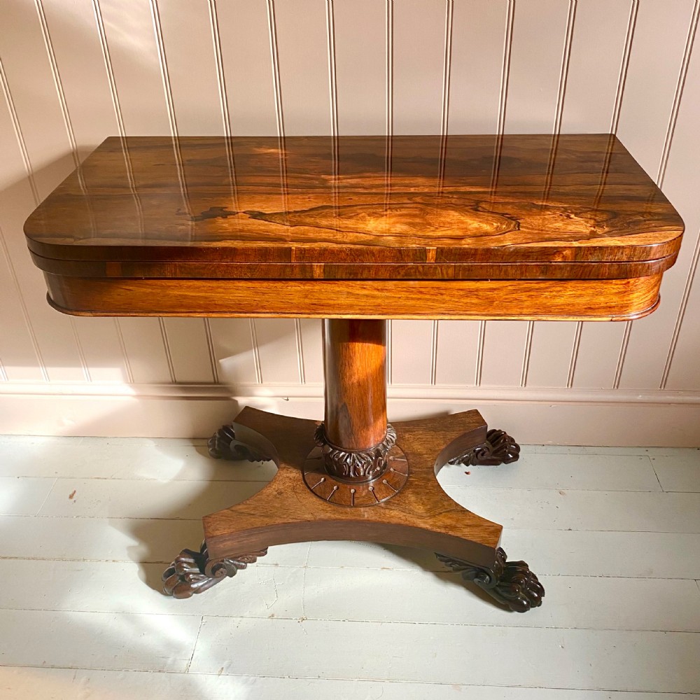 19th century rosewood card table  View II