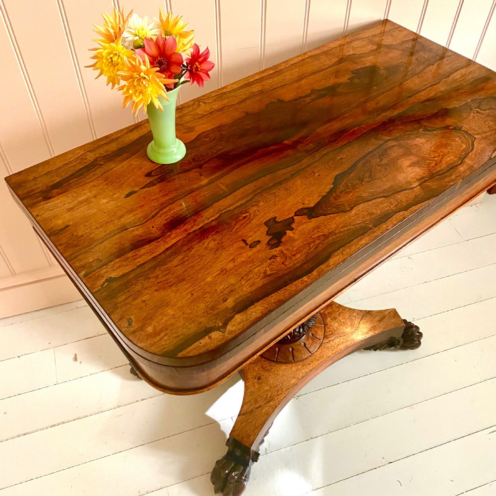 19th century rosewood card table  View III