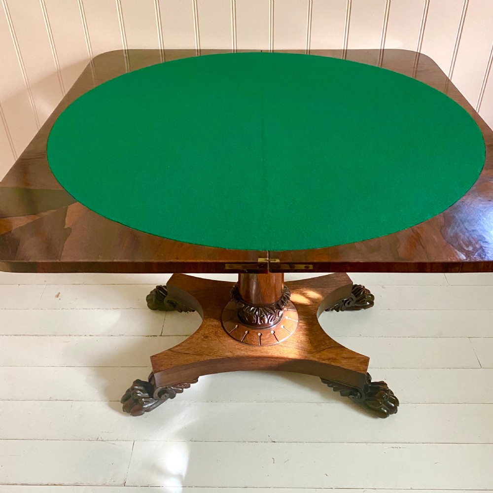 19th century rosewood card table  View V