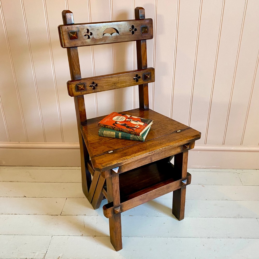 19th century walnut metamorphic chair