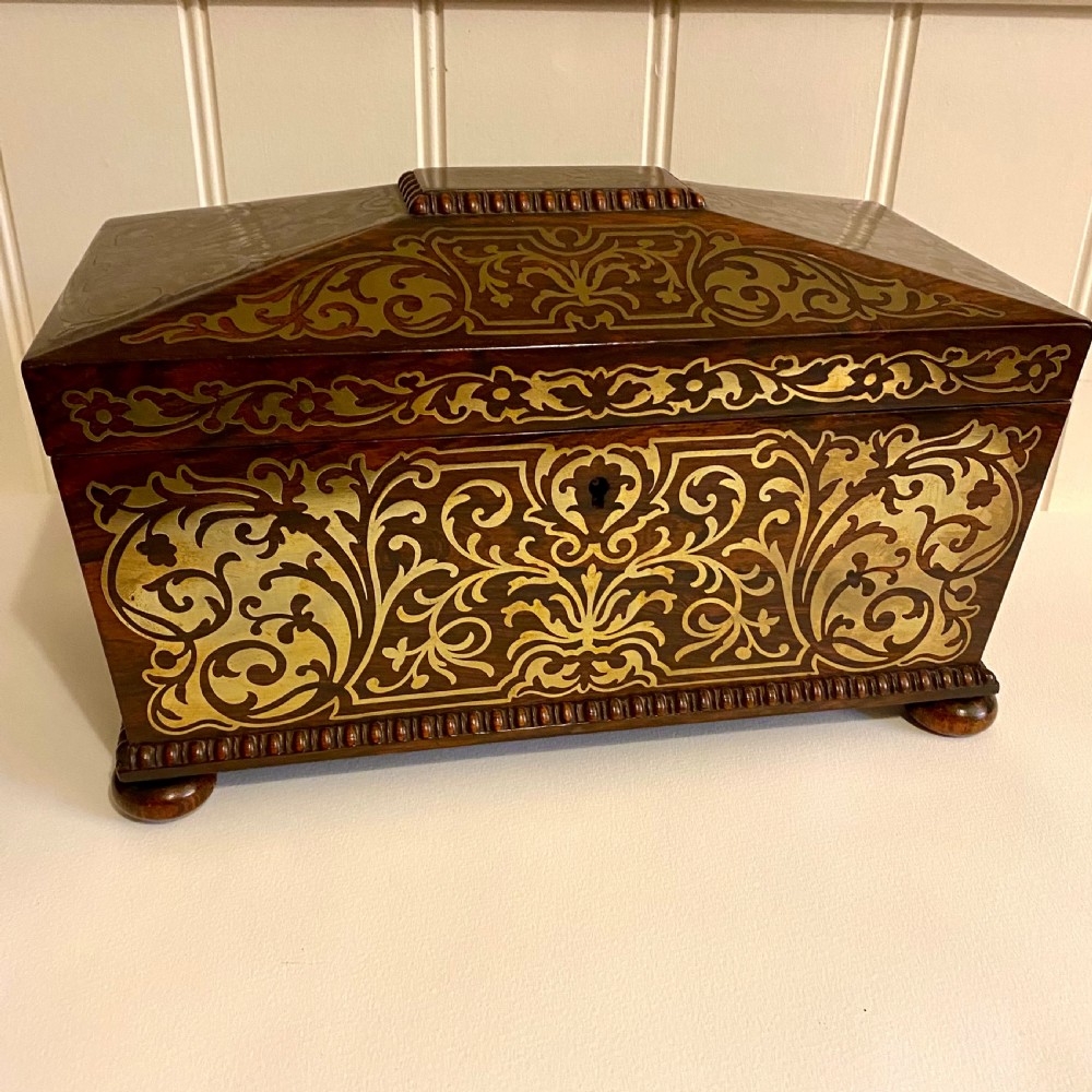 19th century sarcophagus rosewood tea caddy